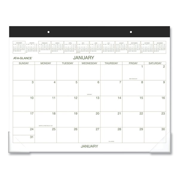 At-A-Glance Two-Color Desk Pad, 22 x 17, White Sheets, Black Binding, Clear Corners, 12-Month (Jan to Dec): 2022 GG2500-00